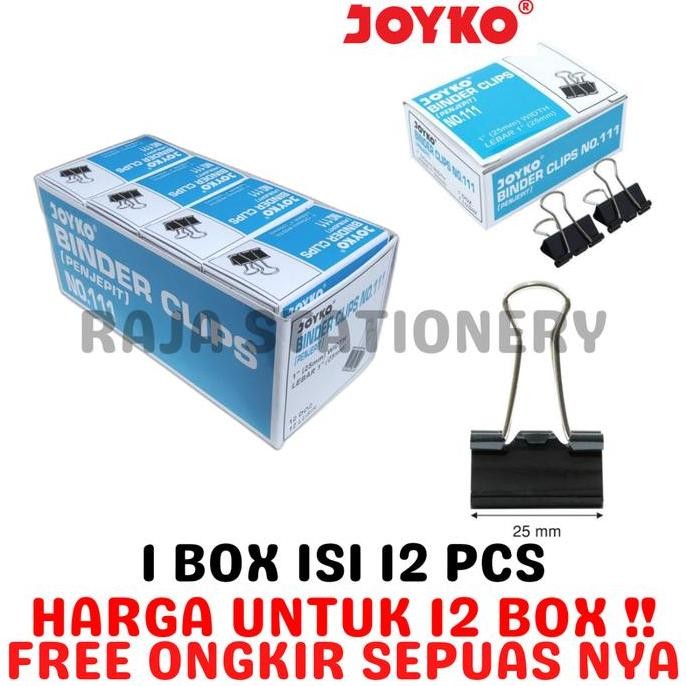 

Joyko Binder Clip 111 | Klip Kertas 25mm (1 Box Isi 12) No. 111