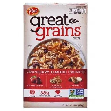 

Post Great Grains Cereal - Cranberry Almond Crunch 396g