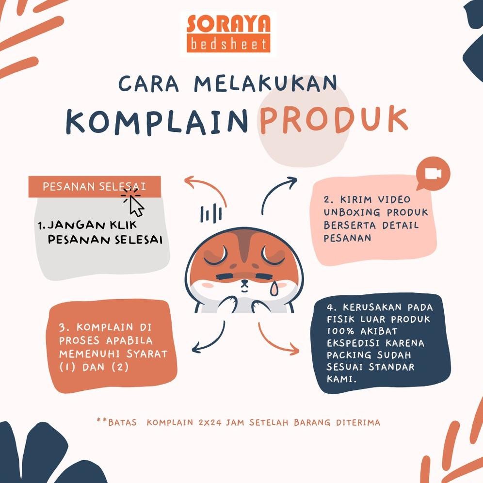 Soraya Bedsheet Sprei Single Karet Uk. 100x200x25cm Dan 90x200x25cm