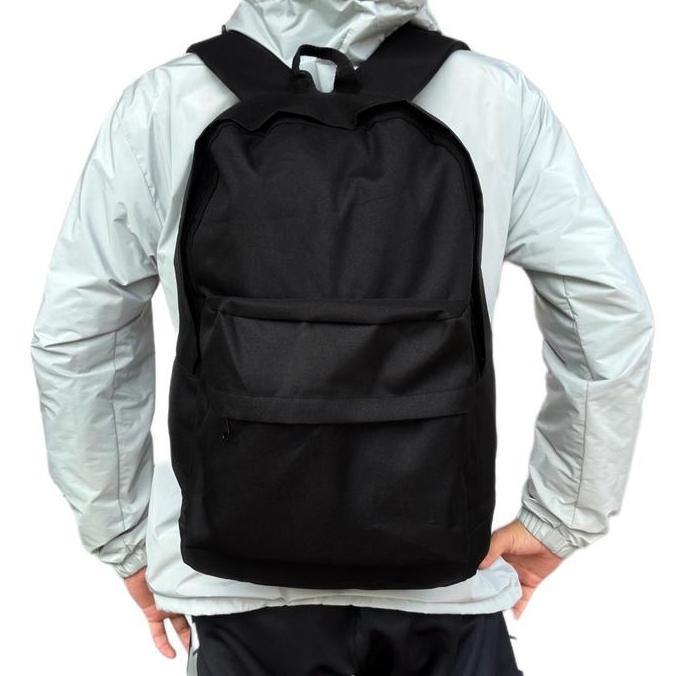 Tas Ransel Sekolah Multifungsi Keren Hitam backpack Hitam Polos Wanita Pria