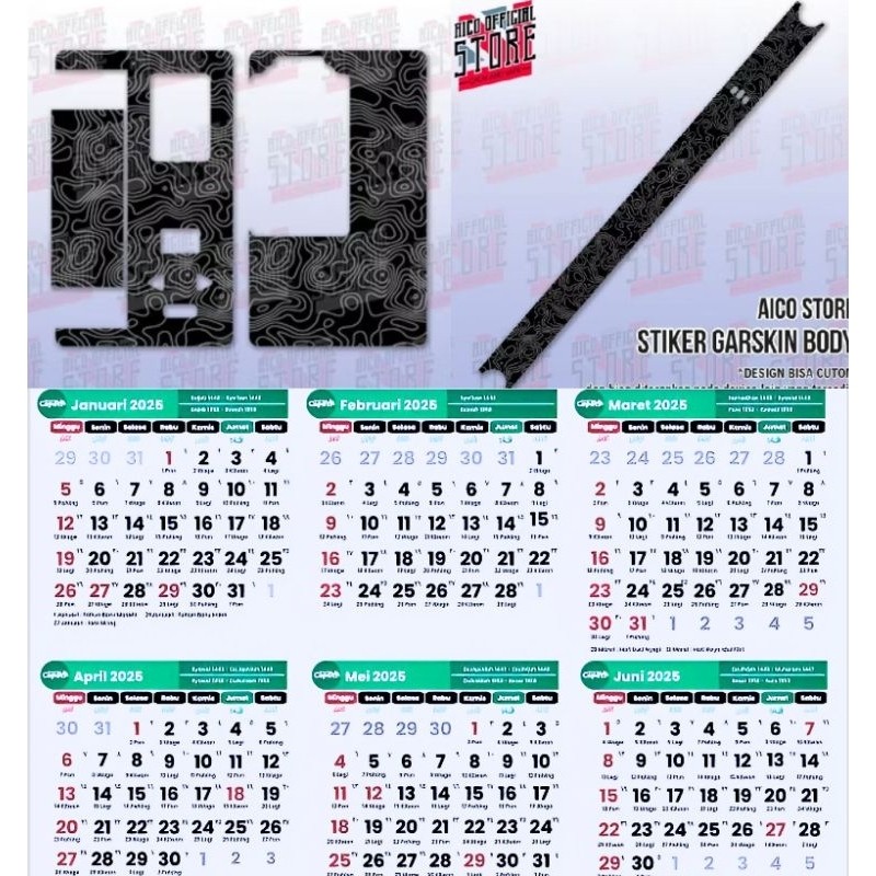

*Premium Quality* Kalender Baru Tahun 2025 B80 20 Garskin Custom Stiker Maxdecal Bkn Case COD