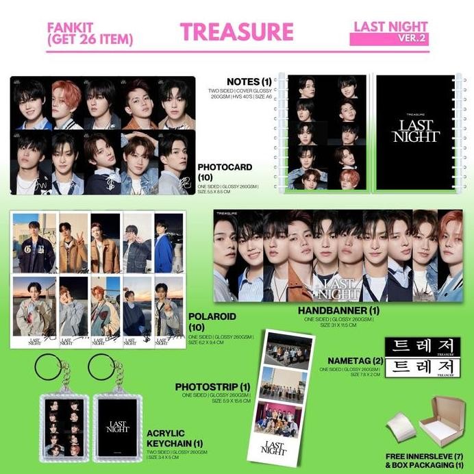 baru FANKIT TREASURE LAST NIGHT (ISI 26 ITEM) BIAS TANDA TANGAN TTD KPOP IDOL KOREA PREMIUM MURAH UN