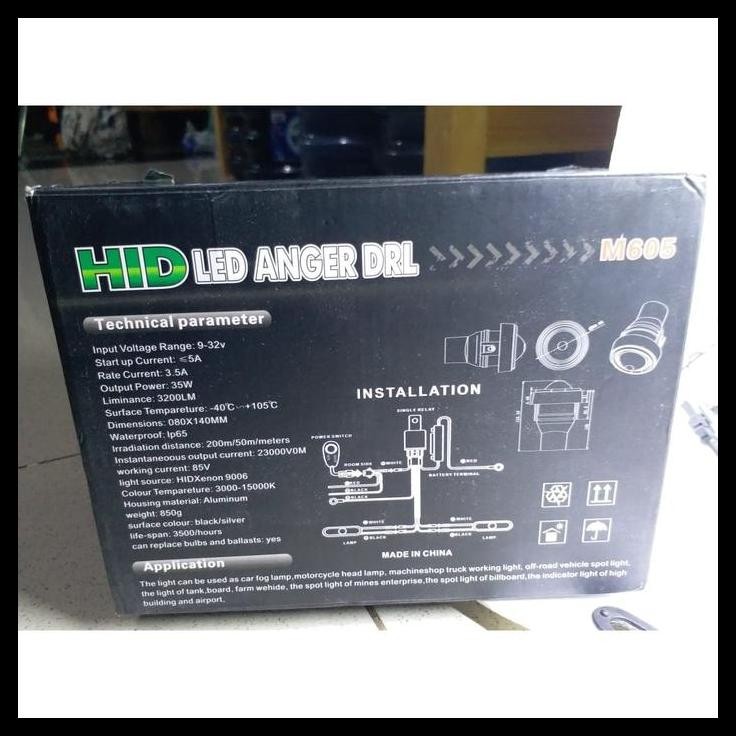 DISKON FOGLAMP M605 HID LED ANGER DRL UNIVERSAL MURAH BERKUALITAS 