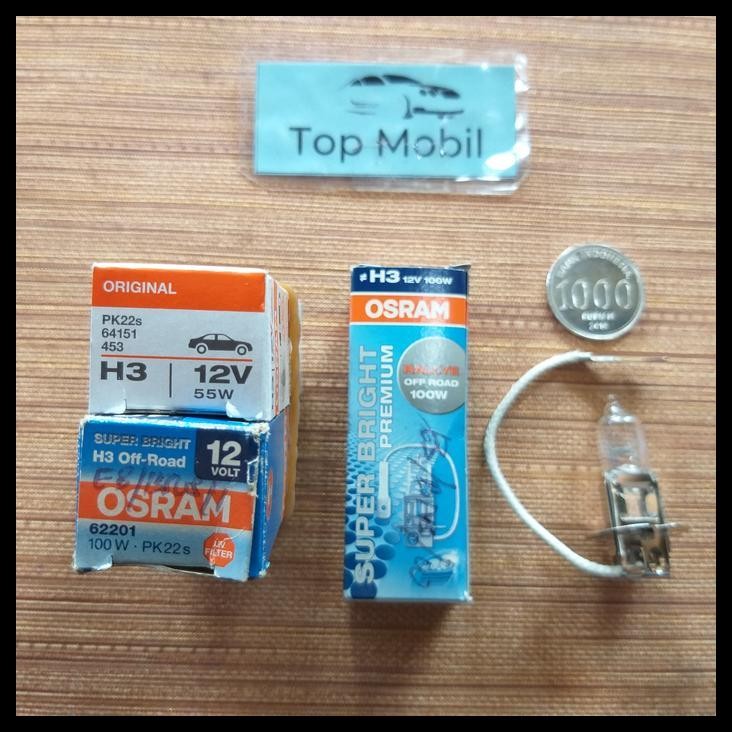 TERMURAH BOHLAM HALOGEN H3 12V 55W H3 12V 100W MERK OSRAM 