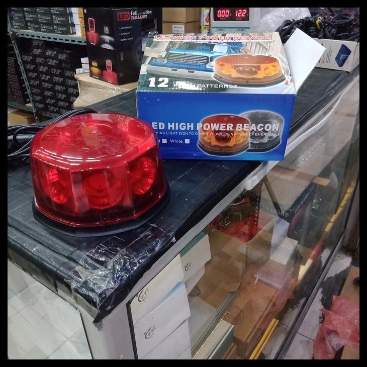 TERBARU LAMPU ROTATOR AMBULANCE PATWAL 8 TITIK LED NYALA MERAH 