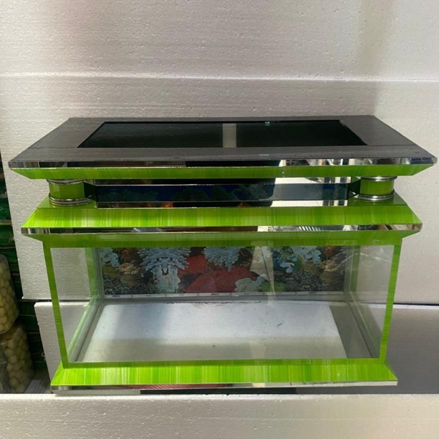 Aquarium Kaca Motif Atas Dasar Besar Hiasan Ikan Aquarium Aquascape Air Tawar Laut - aquarium saja