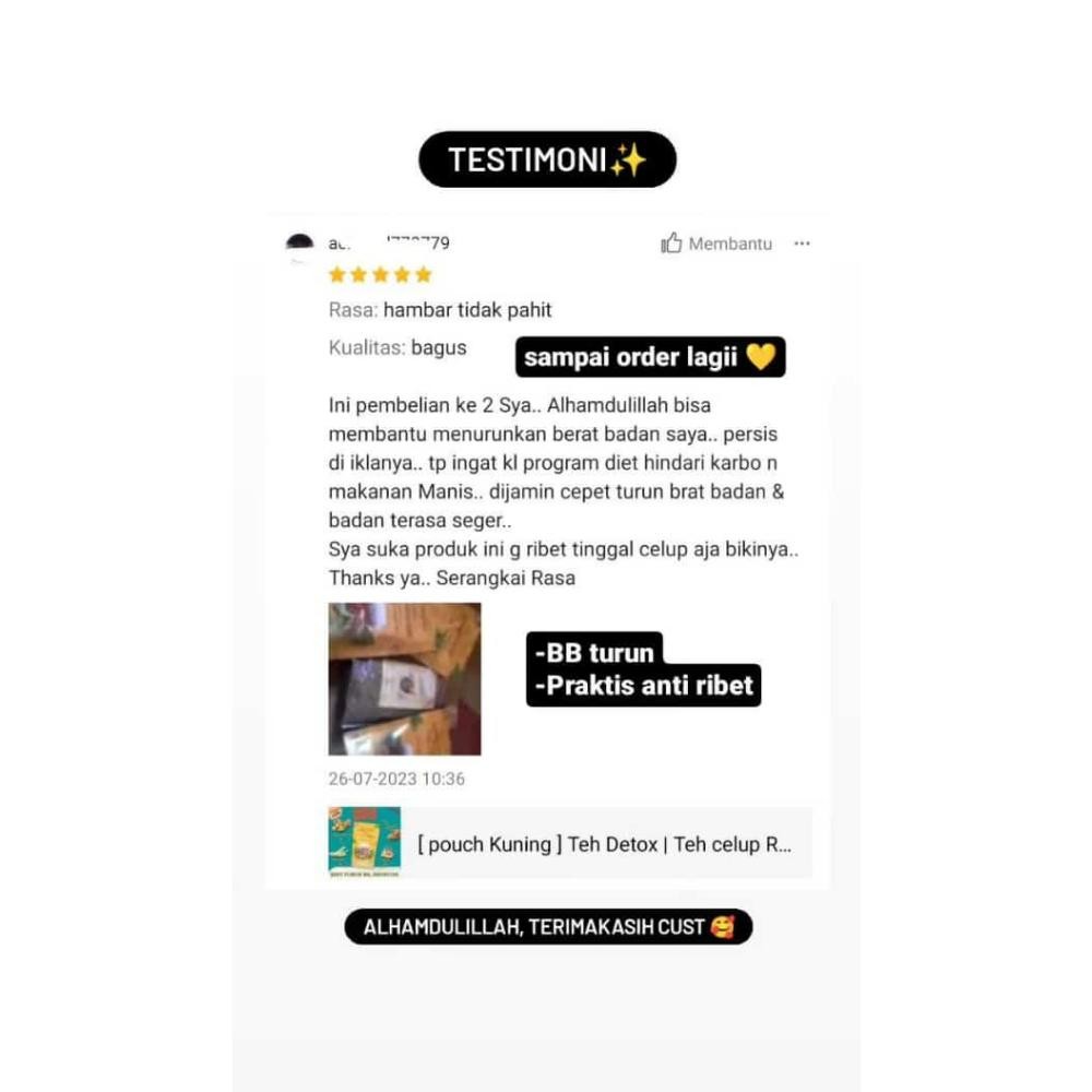 

Salt [ Pouch Kuning ] Teh Detox | Teh Celup Rempah | Jsr | Imunitas | Ramuan Rempah Serangkai Rasa Po-132