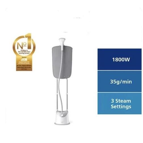 

PHILIPS Easy Touch Stand Garment Steamer - GC487/86, 1800W, StyleMat, Compact Design GC487 Setrika