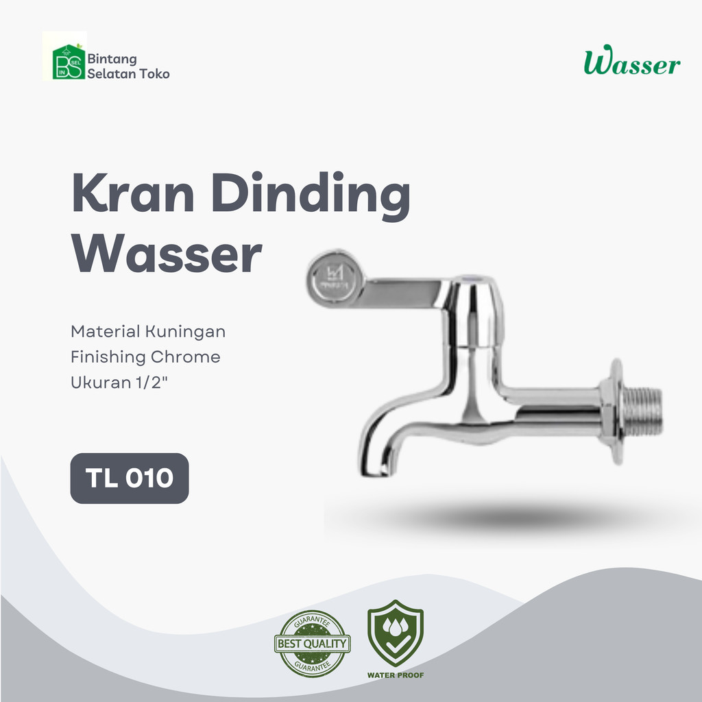 Wasser Kran Tembok Air Dingin Keran Dinding 1/2" TL-010
