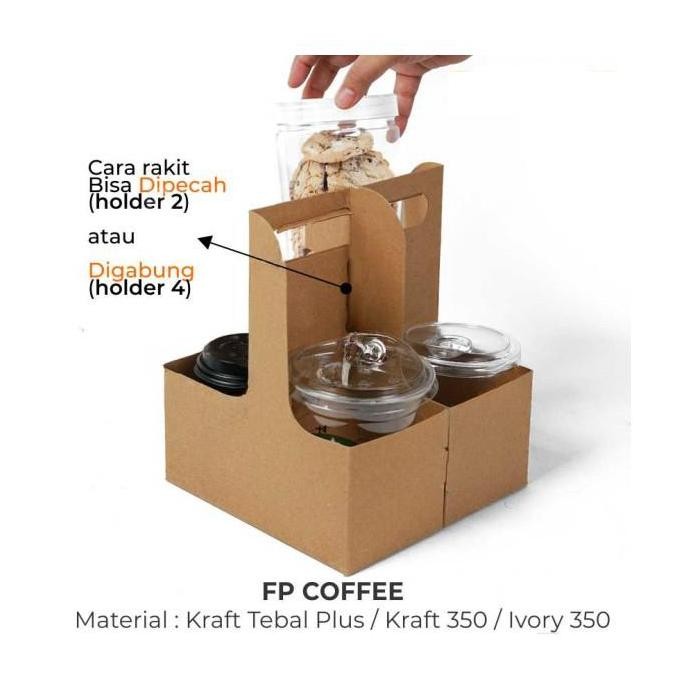 Box Takeaway Botol Dus Tenteng Packaging Jar Toples Cup Holder Kopi NS