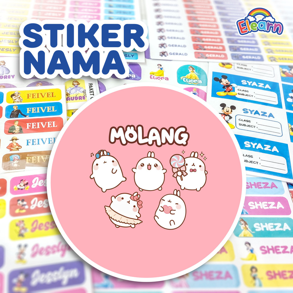 

Sticker Nama Anak Lucu/ Sticker Nama Unik/ Sticker Nama Custom Molang (MOL-01)