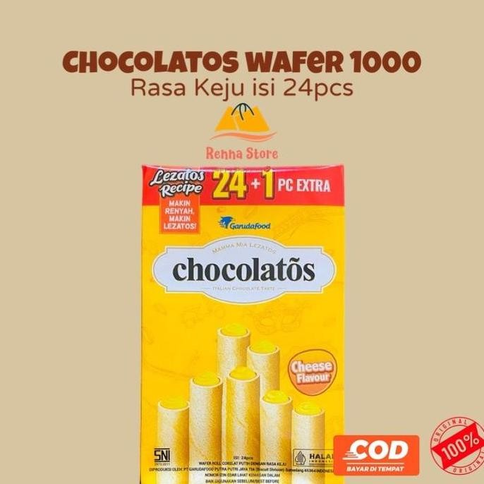 

Chocolatos Wafer Roll / Wafer Coklat (24Pcs) Chocolatos Food Cokelat Cookies Cemilan Snack Makanan Biskuit Chocolate Kering Toples Cream Biscuit Vanila Cheese Krim