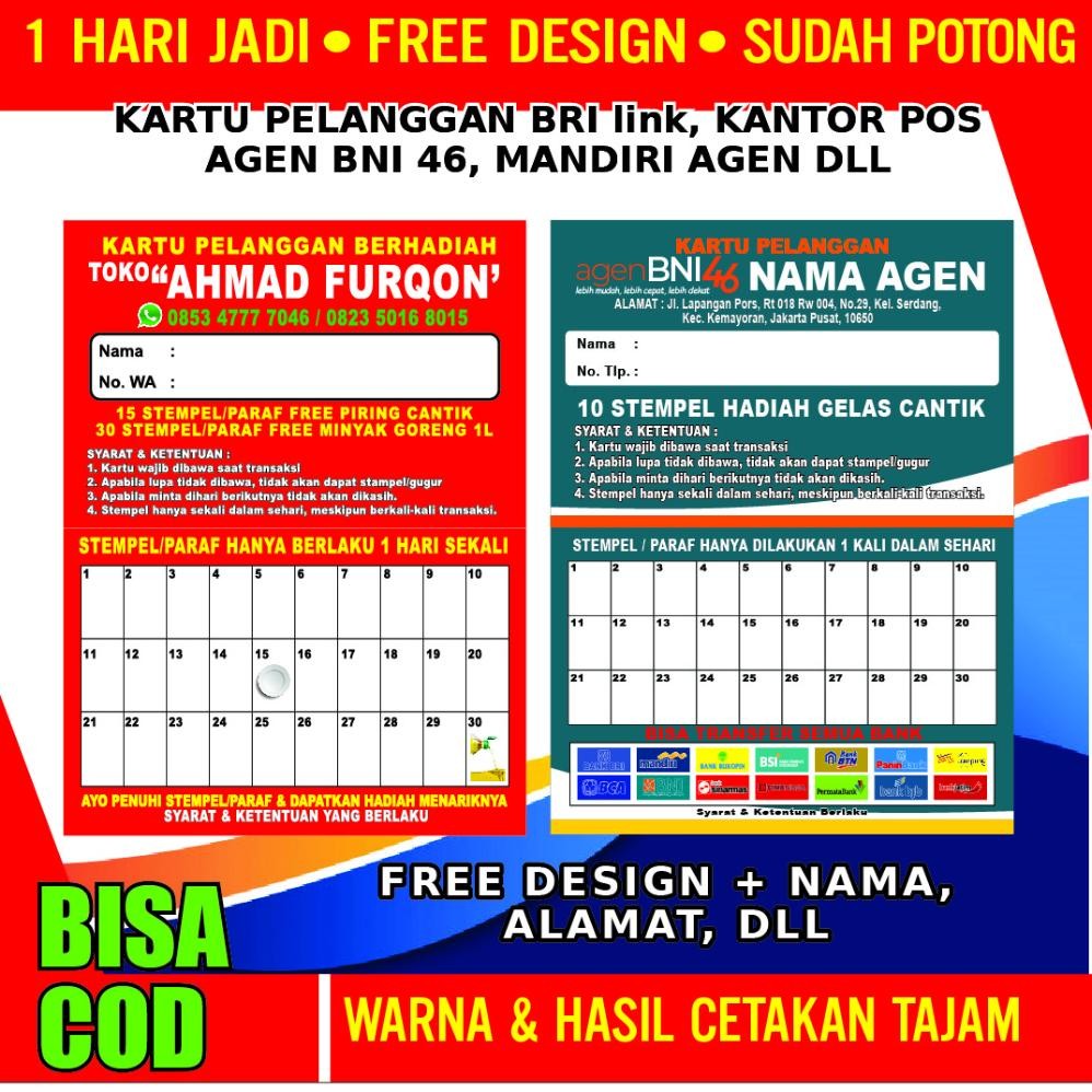

Kartu Nama Pelanggan AGEN BRI Link dan Lainya