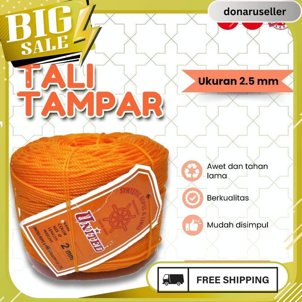 

Tali Tampar United Serbaguna Ukuran 2.5 Mm 1 Roll / Panjang 220 Meter Termurah