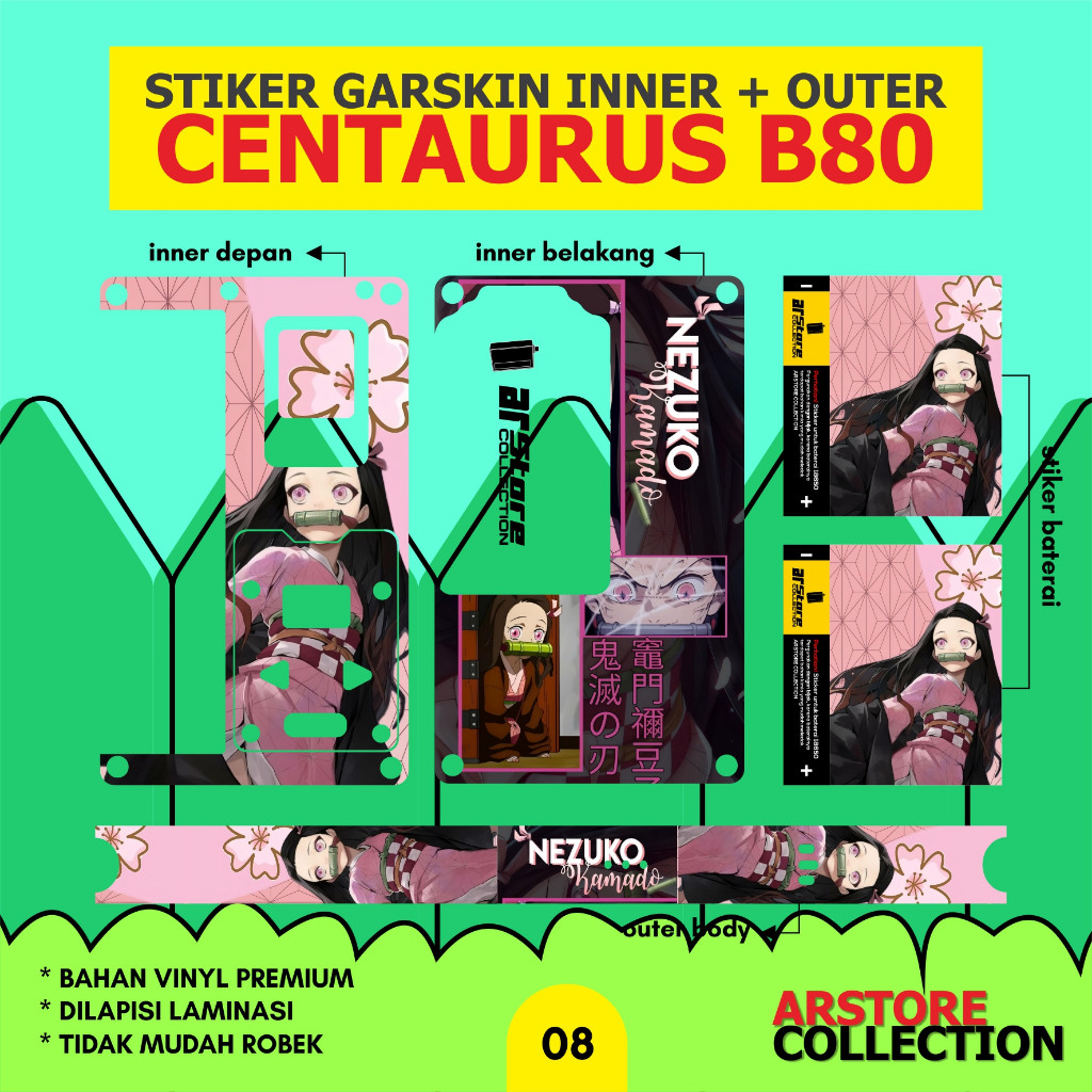 

*2Piece* Stiker Label Centa B80 008 Garskin Stiker Casing Custom Bebas Dan Bayar Ditempat