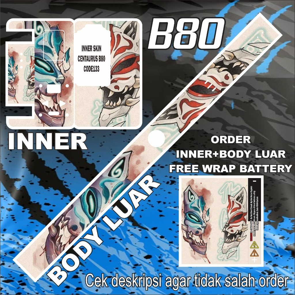 

*2Piece* Stiker B80 Part2 133 Garskin Stiker Casing Custom Bebas Dan Bayar Ditempat