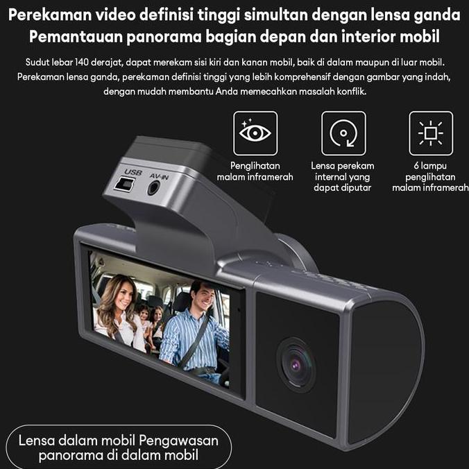 Dashcam Mobil Philips 1080P Full HD Dual Lens 3.16 Inch Parking Monitor