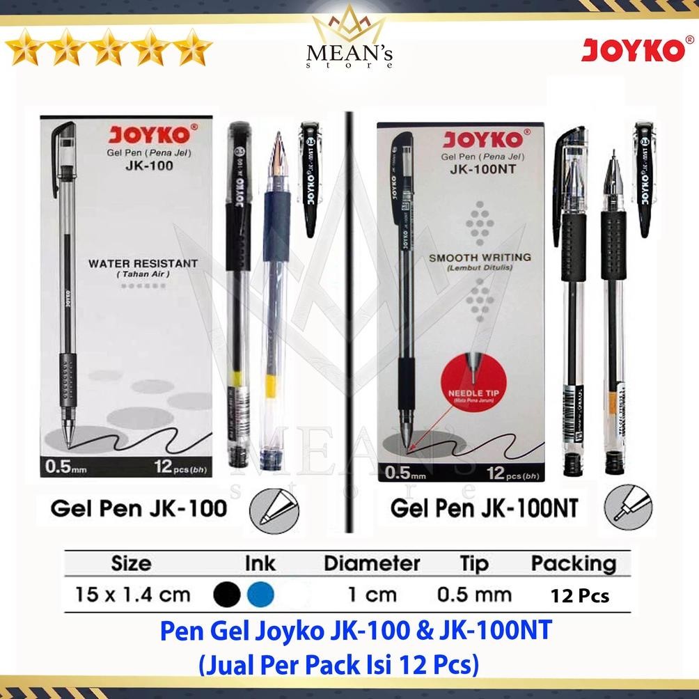 

Pulpen Gel Joyko JK100 & JK100NT 0.5mm / Pen JK 100 JK 100NT DiM