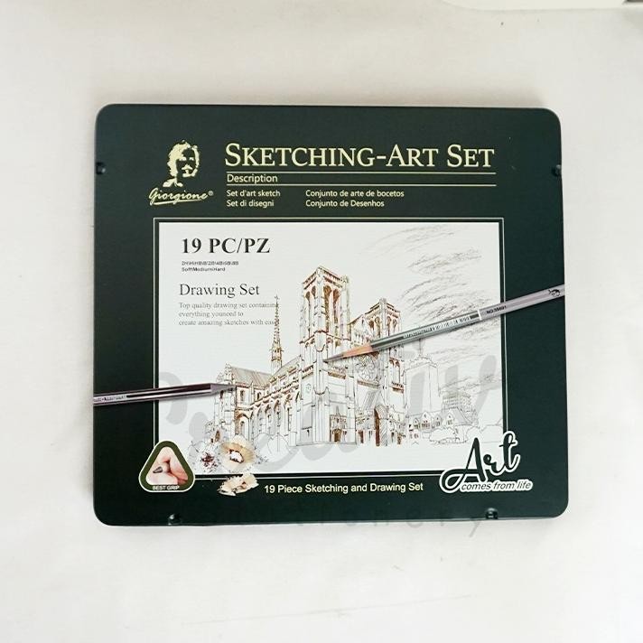 

Giorgione Sketching Set Pensil Sketsa Lengkap Cutter Paper Stump Eraser 19 Pcs G-191908 DiM