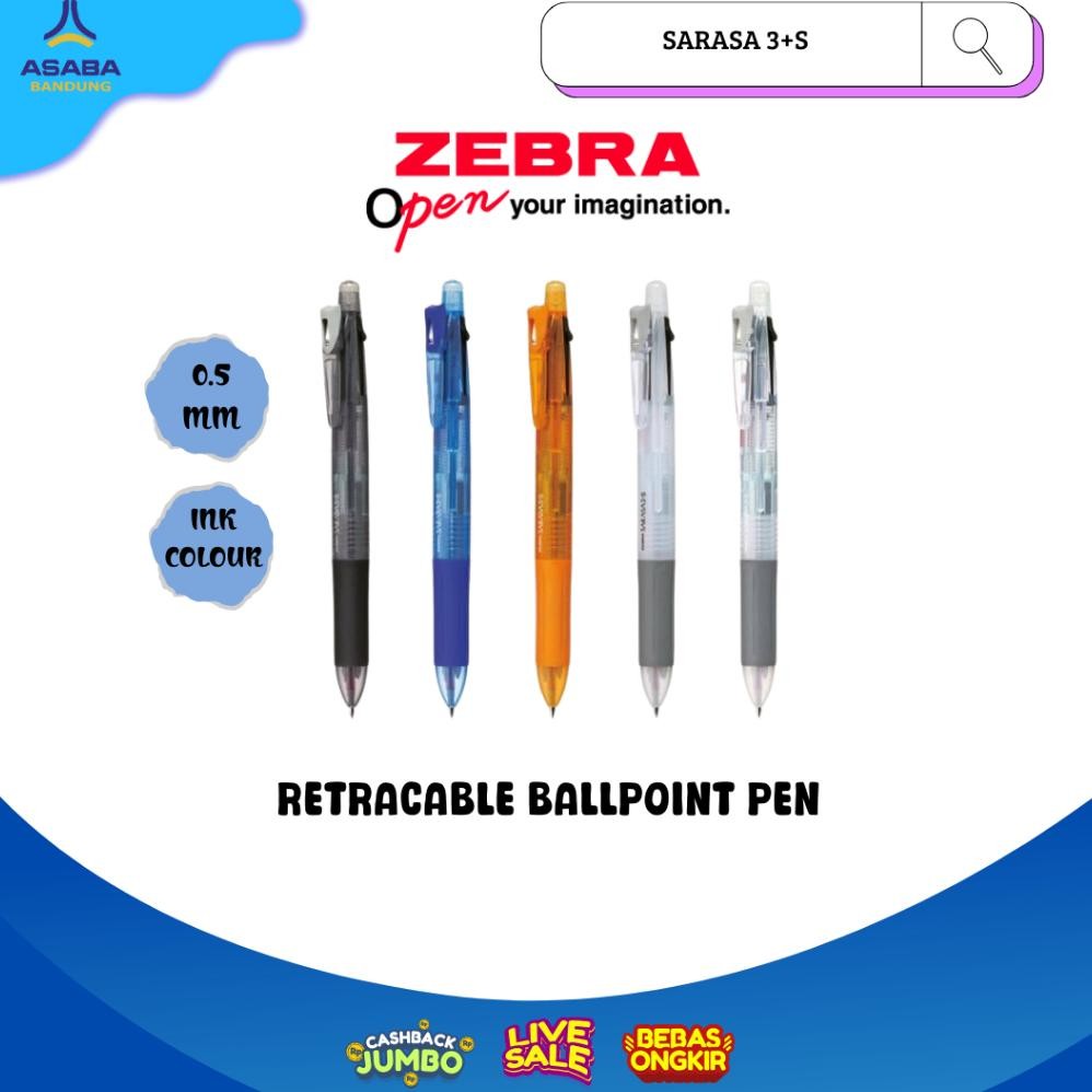 

Asaba Bandung - Zebra Sarasa 3+S Multifungsi Gel Pen DiM