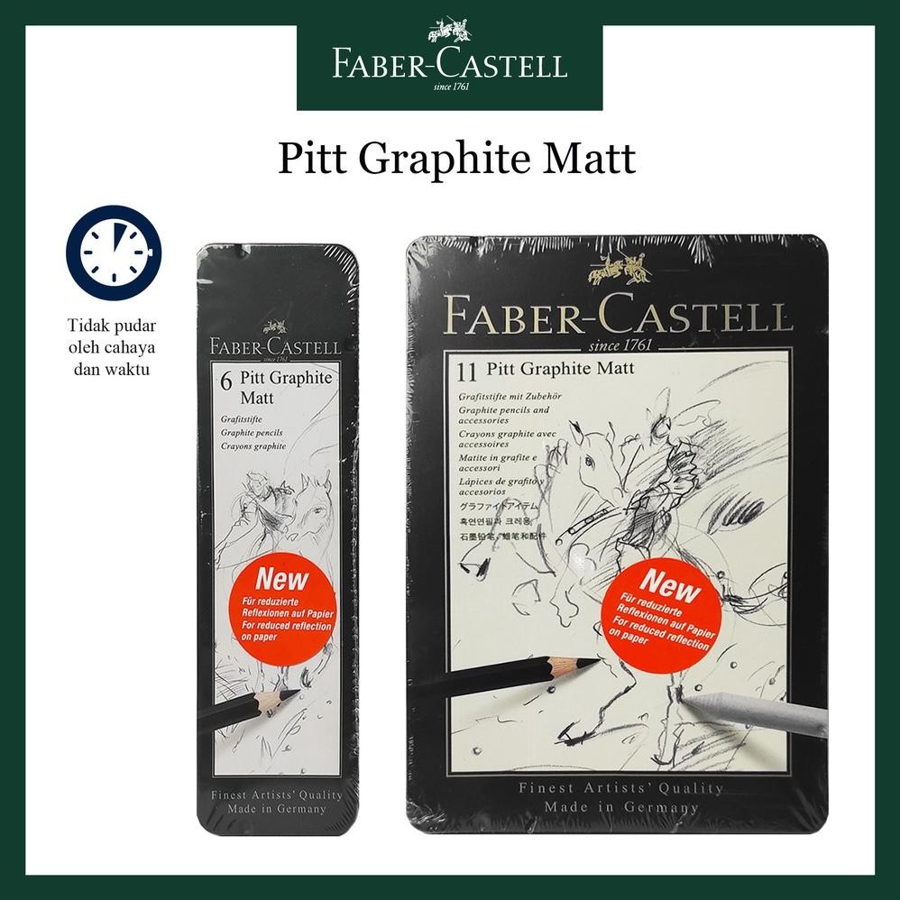 

Pitt Graphite Matt Pencil Faber Castell / Pensil Pitt Graphite Matt Kemasan Tin Case DiM