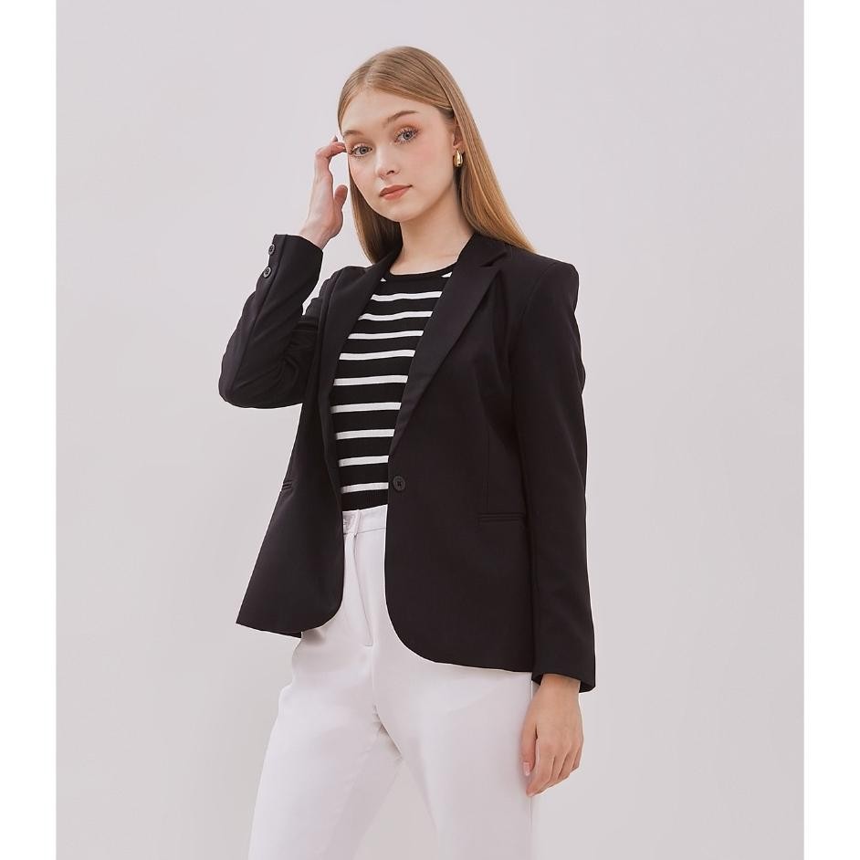 Valino Ladies Valino Ladies Blazer Wanita Hitam Dxxxi07B1
