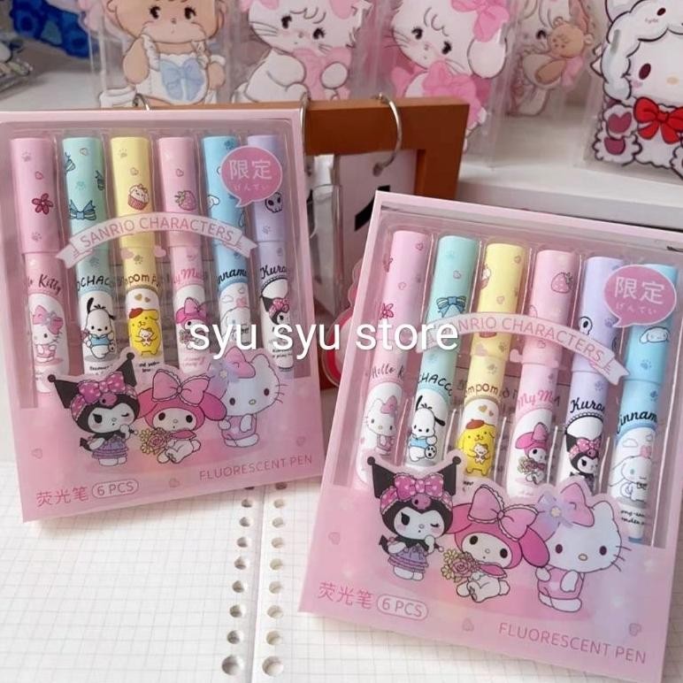 

Set Stabillo isi 6 Kitty Melody Korumi pochacho Cinamoroll Pom SSY DiM