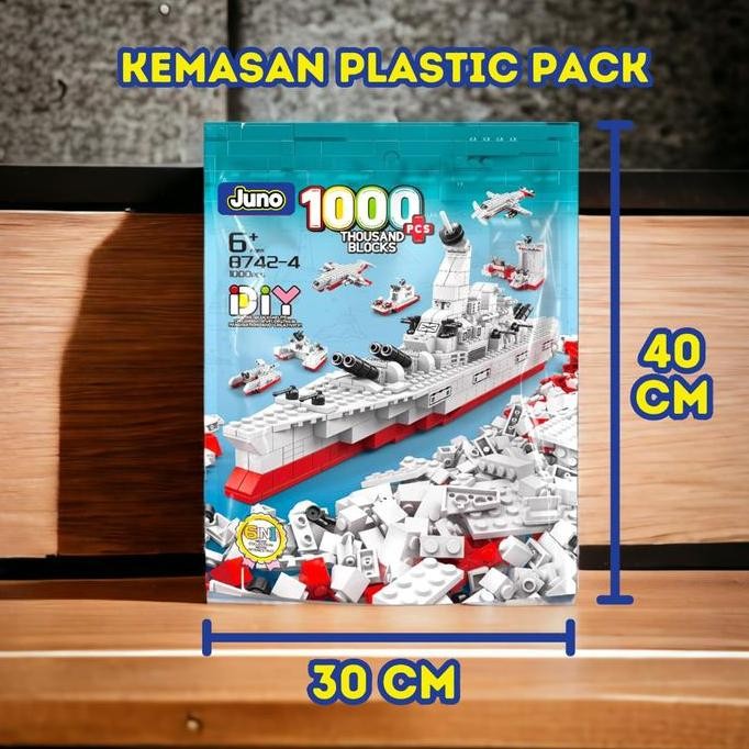 JUNO Mainan Block Bricks Battleship Kapal Perang (1000pcs) 3D Puzzle