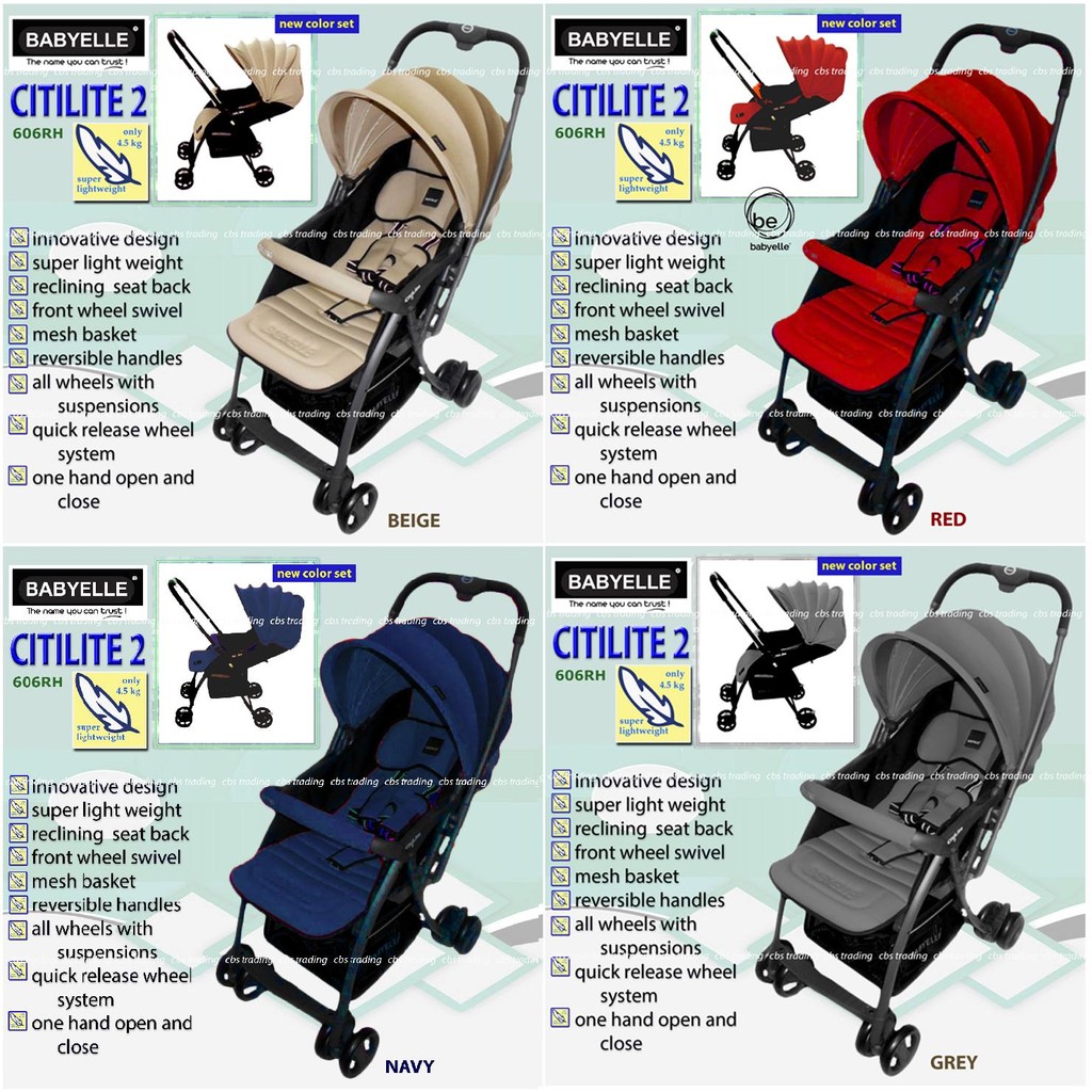 Babyelle Baby Stroller New Citilite 2 S606 Lightweight - Kereta Dorong Bayi