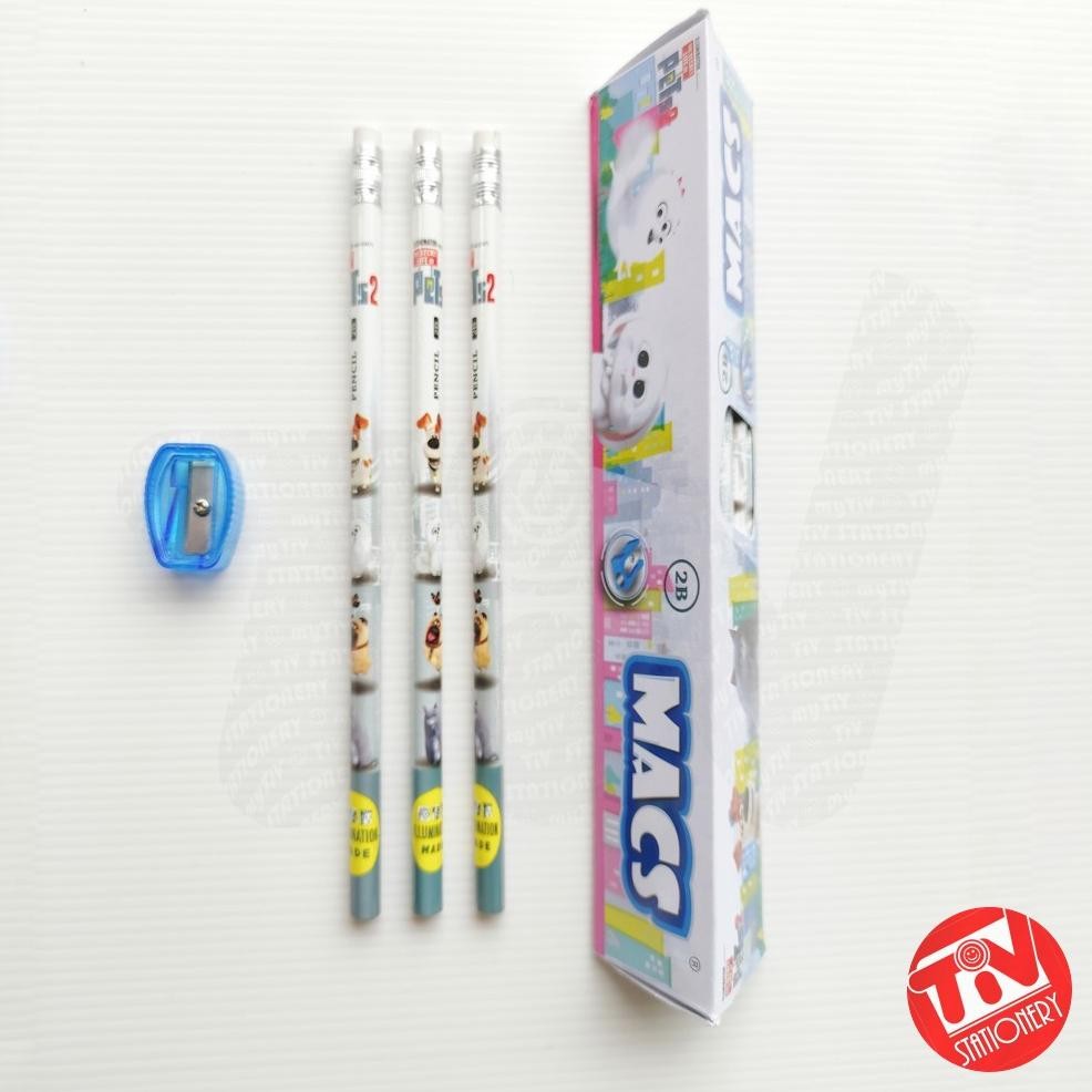 

Pensil Triangle 2B Macs PETS 2 dengan Penghapus (12 pcs +Free Rautan) DiM