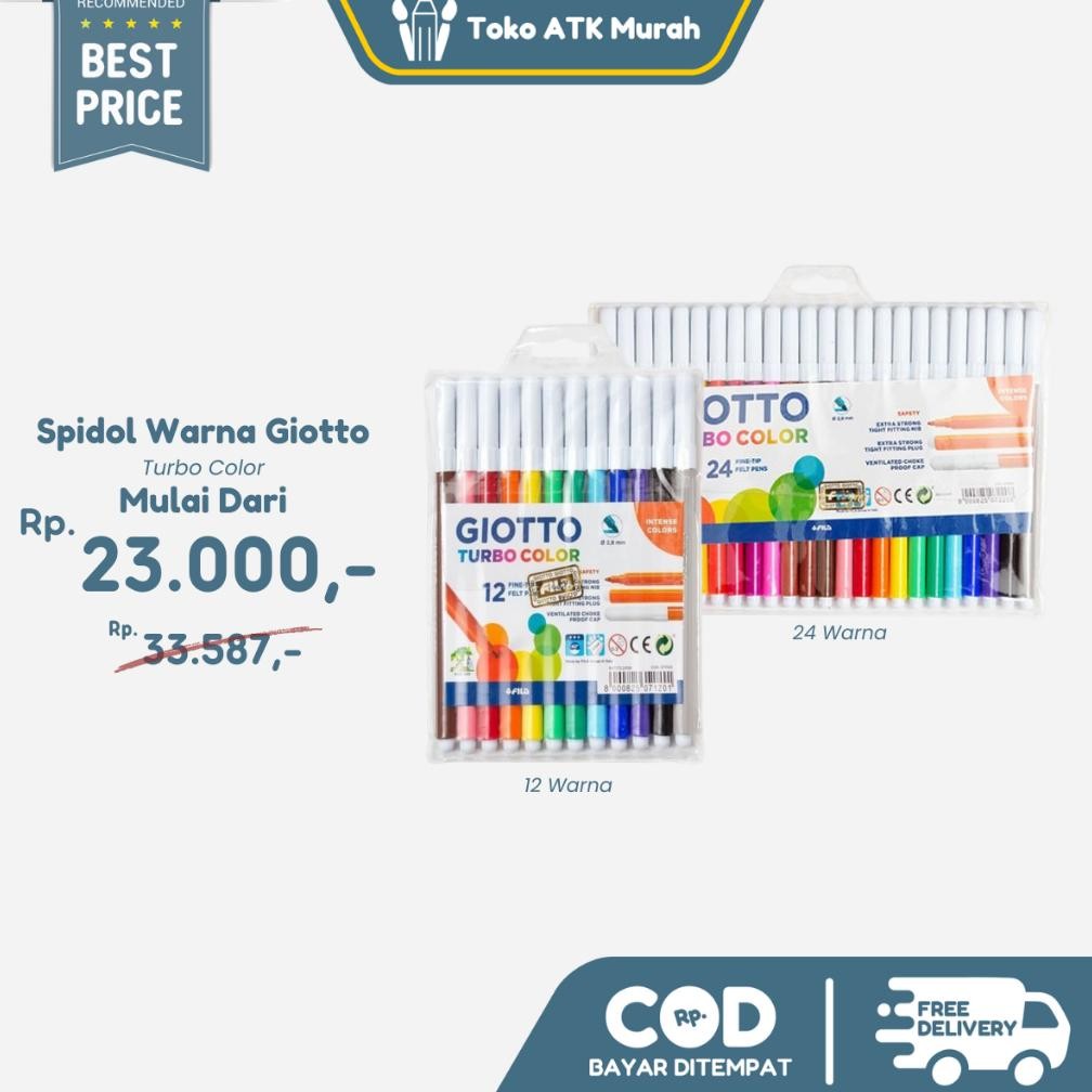 

Giotto Turbo Color 12 Warna ( Spidol ) / 24 Warna (Spidol) DiM