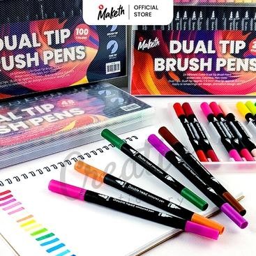 

Brush Pen Spidol Kaligrafi Hitam Dual Sided 2 Sisi Black 36W 36 Warna Bp-36Wbl MAKETH DiM