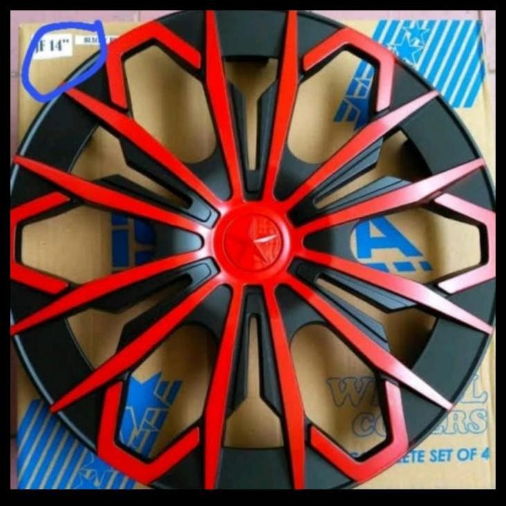 BEST DEAL DOP VELG RING 13 14 INCH MOBIL AVANZA XENIA MOTIF HITAM MERAH 