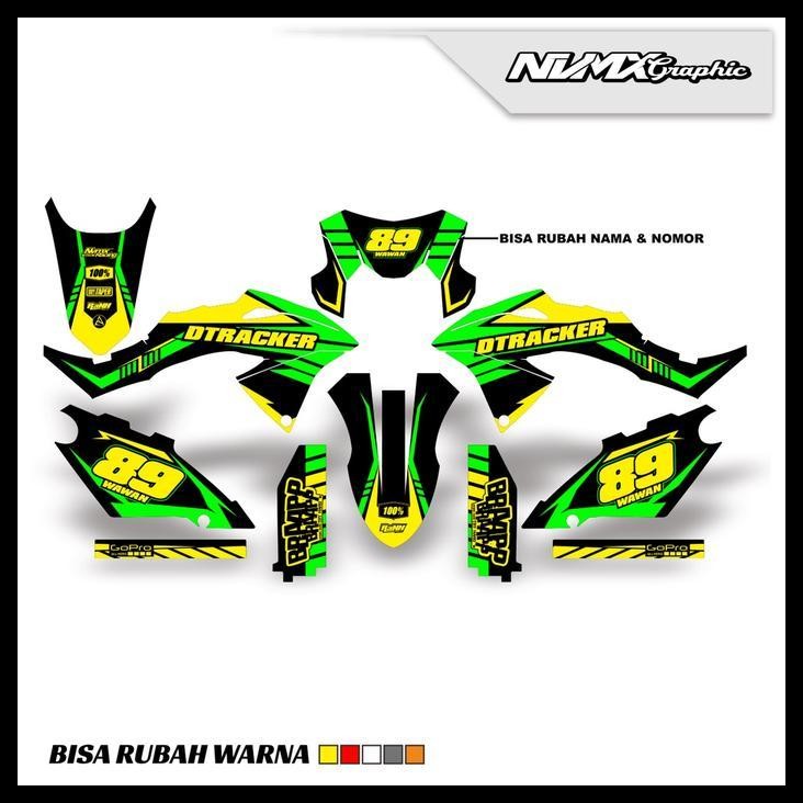 HOT DEAL PREMIUM DECAL STIKER KLX BF FULL BODY HITAM BIRU SPORTY 