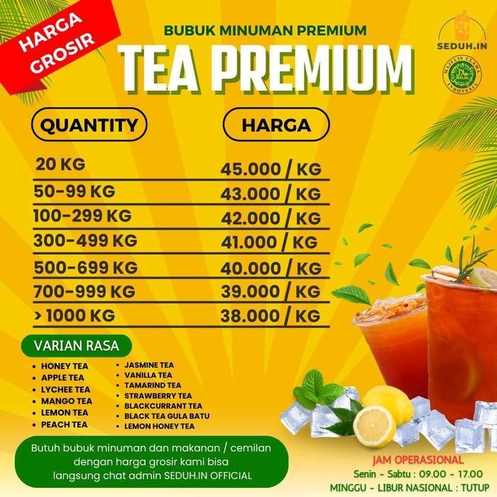 

Green Tea Original 1Kg / Bubuk Minuman Premium Premix Instan Powder Greentea Lemon Drink Serbuk Matcha