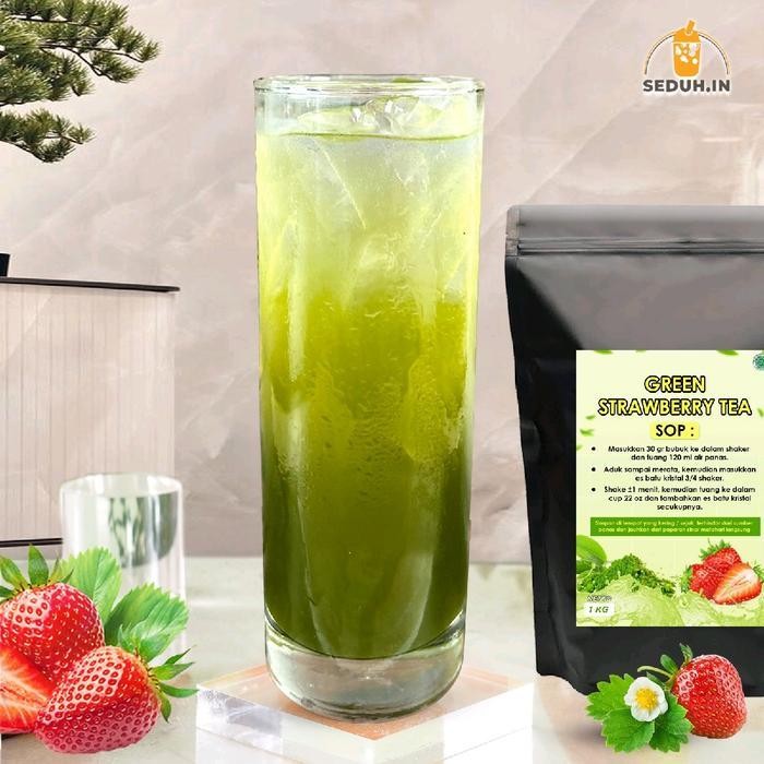 

Green Strawberry Tea 1 Kg / Bubuk Premium Premix Instan Powder Greentea Lemon Minuman Drink Serbuk Matcha