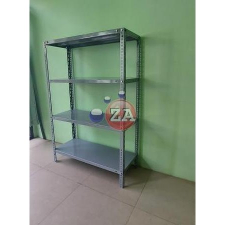 Terlaris Rak Besi Siku 4 Ambalan Susun Plat Minimalis Serbaguna 100 X 40 X 150Cm