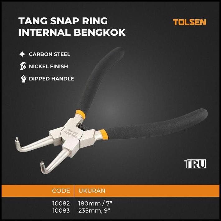 TANG SPI BENGKOK TUTUP / TANG SNAP RING INTERNAL BENGKOK / SNAP RING PLIERS BENT INTERNAL 7" 9" inch