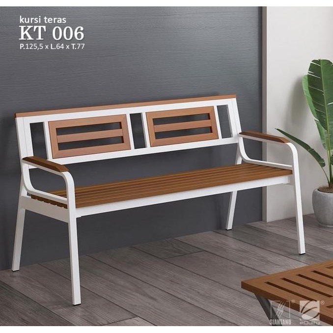 Kursi Teras Tamu Taman Besi Minimalis Panjang 3 Bench Dudukan Bandung