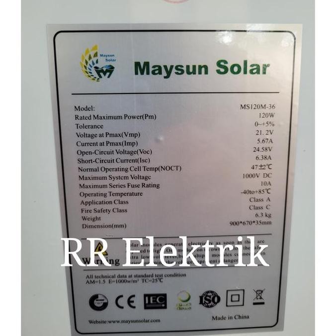 Solar Panel Solar Cell Panel Surya 120wp Mono 120 wp Monocrystalline murah
