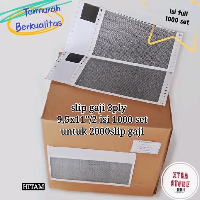 

kertas slip gaji 1000set 3ply 9.5x11"/2 Hitam Paper Stationery