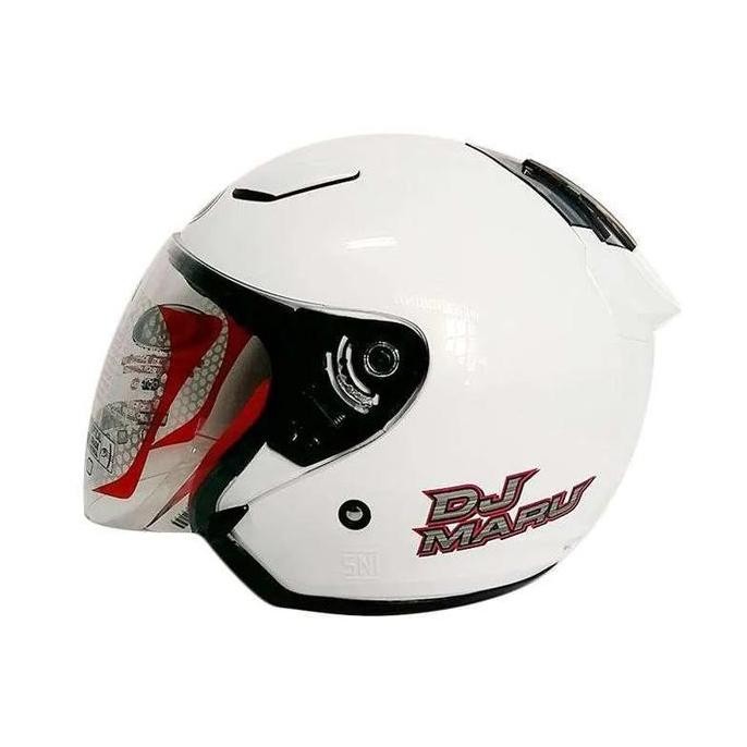 BEBAS ONGKIR - KYT DJMARU DJ Maru XXXL WHITE PUTIH GLOSSY METALIK BIG SIZE HELM BESAR