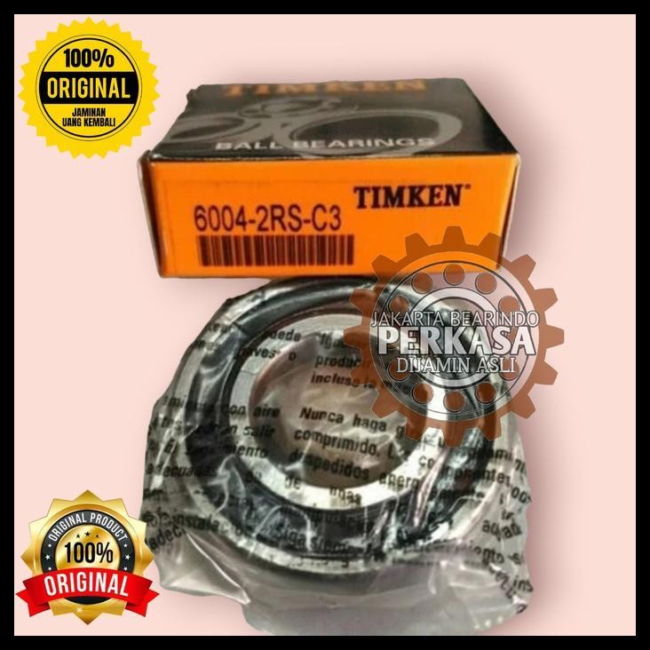 GRATIS ONGKIR BEARING 6004 2RS / 60042RS C3 TUTUP KARET TIMKEN ASLI 20X42X12 