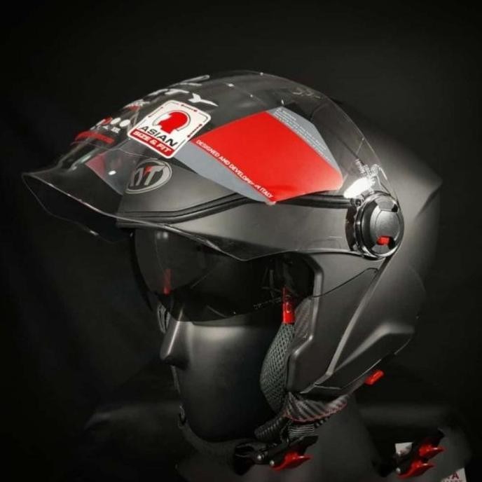 TERBARU - Helm KYT Dcity matt black doff D-city halface not NFJ