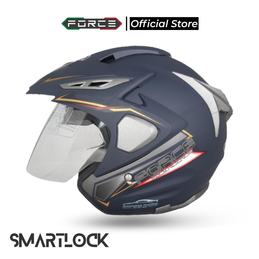 Force Helm Half Face Double Visor (Smartlock)