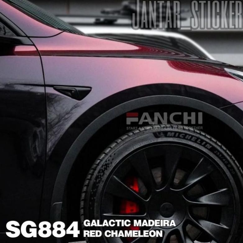 Premium (Ready) Sticker Scotlite Bunglon Hitam Lembayung Merah Lebar 50 Cm Stiker Skotlet Motor Dan 