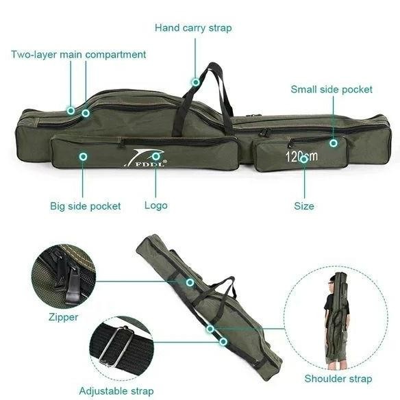 Premium Nm Tas Pancing Hard Case Joran Mancing Jumbo Besar Murah Multifungsi - 150 Cm