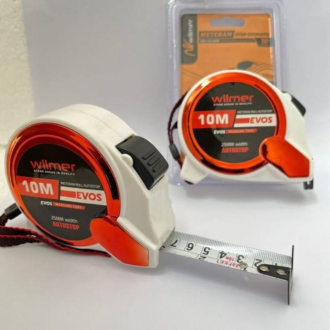 

new !!! Meteran 10 m / Meteran Tukang Auto Stop 10m Seri Evos Wilmer WME-5100