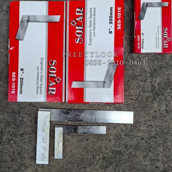 

new !!! Siku Mesin 4 inch Penggaris Baja Engineers Steel Square SOLAR SES-101C