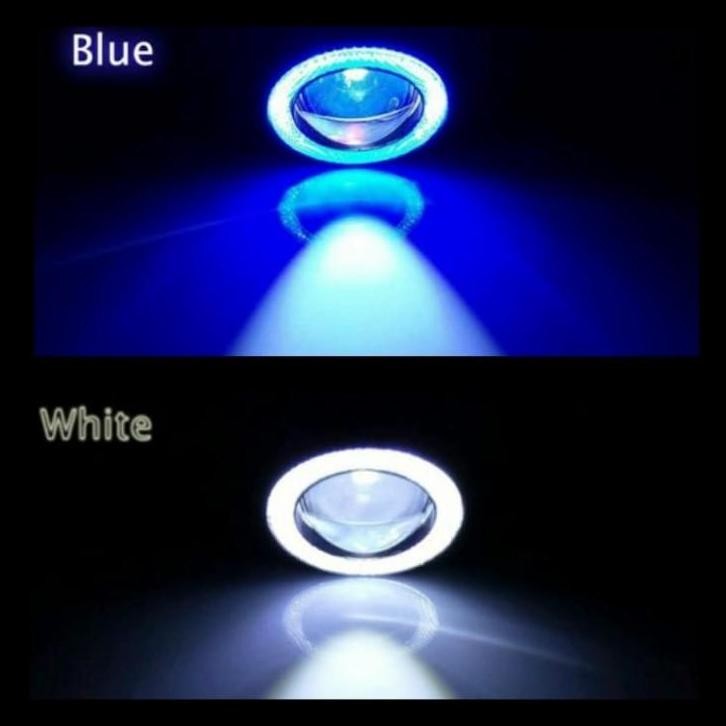 GRATIS ONGKIR ANGLE EYES FOGLAMP LED 89MM UNIVERSAL RING BIRU /RING PUTIH BALENO 